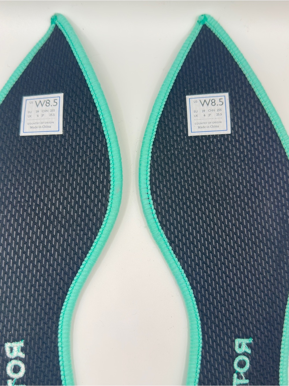 Rothy’s The Point Calypso Green Teal Chevron Colorblock Flat W8.5 - Picture 7 of 10